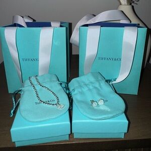 SOLD, on Facebook.. Tiffany & Co Heart Tag Studs & Bracelet